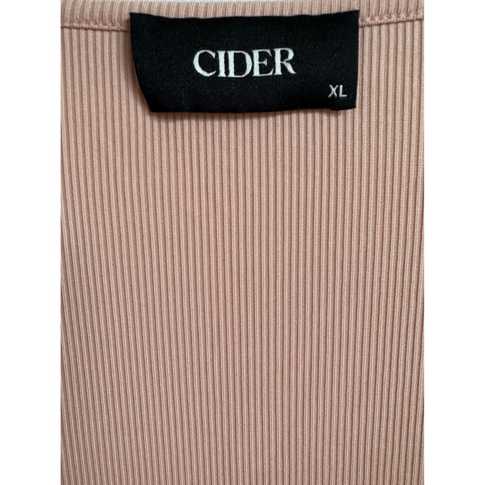 Cider Blush Pink Ribbed Draped Cowl Neck Short Sleeve Top XL Y2K - Picture 3 of 8